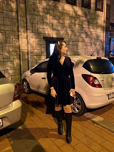 m Beden mor Renk Abiye elbise