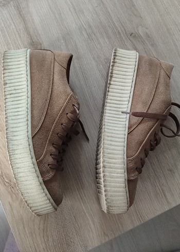 38 Beden camel Renk camel Süet Platform Sneaker Kadın Ayakkabı
