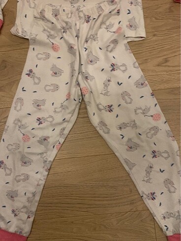 7 Yaş Beden beyaz Renk Kız çocuk pijama