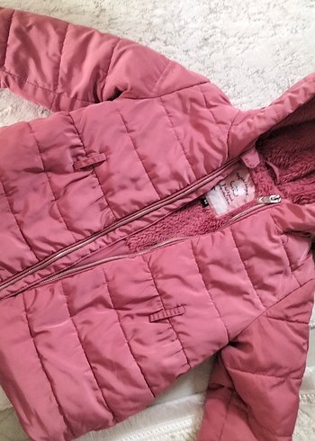 Kız Çocuk Pembe Fermuarlı Mont