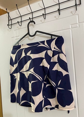 Lacivert Desenli Mini Şort Etek - Görsel 2