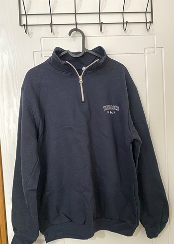Kadın Gri Yarım Fermuarlı Sweatshirt