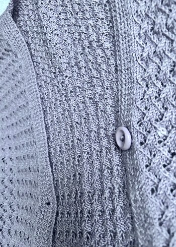 Gri Örgü Hamile Hırka - Görsel 5