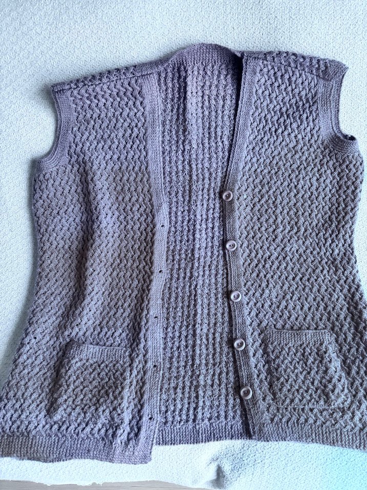 Gri Örgü Hamile Hırka - Görsel 2