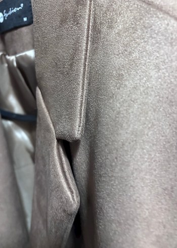 Bej Süet Düğmeli Kadın Blazer Ceket - Görsel 6