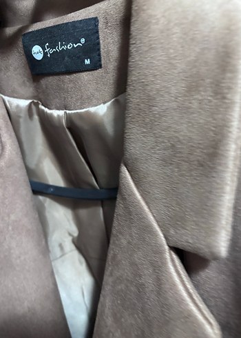 Bej Süet Düğmeli Kadın Blazer Ceket - Görsel 7