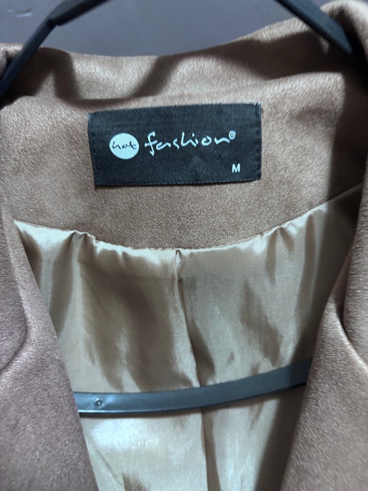 Bej Süet Düğmeli Kadın Blazer Ceket - Görsel 4