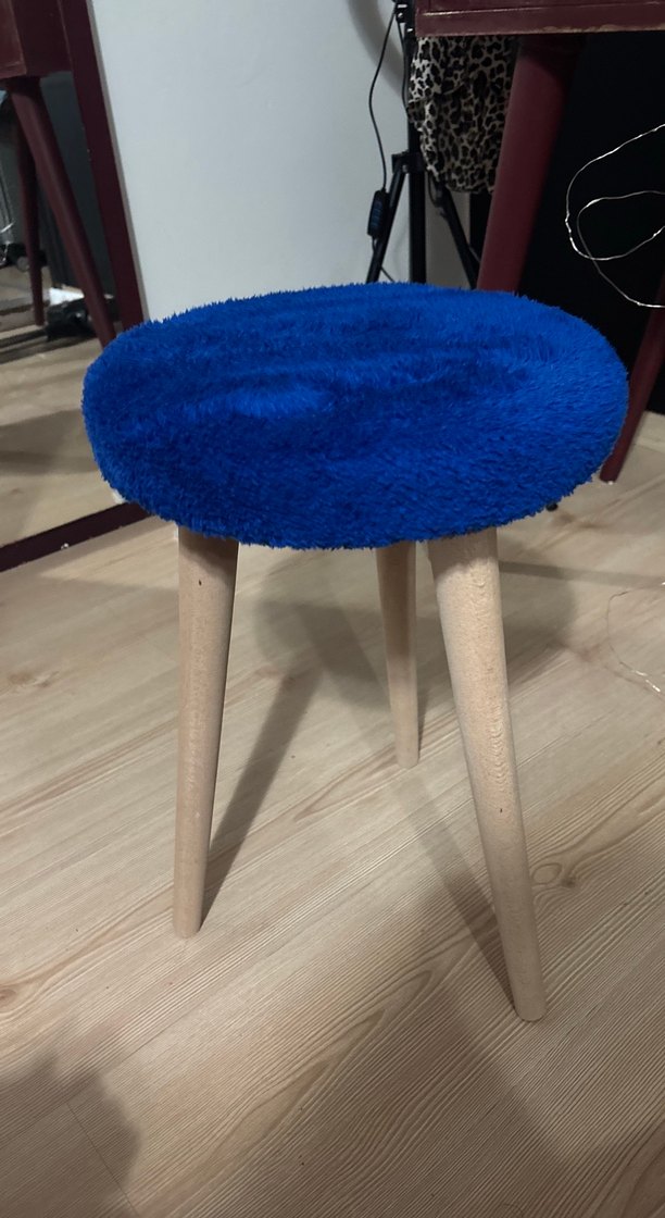 Renkli Mavi makyaj Taburesi - Görsel 2