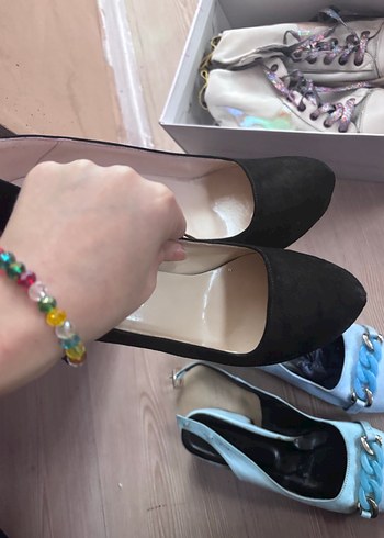 Mavi Tokalı Kadın Topuklu Ayakkabı - Görsel 3