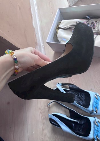 Mavi Tokalı Kadın Topuklu Ayakkabı - Görsel 7