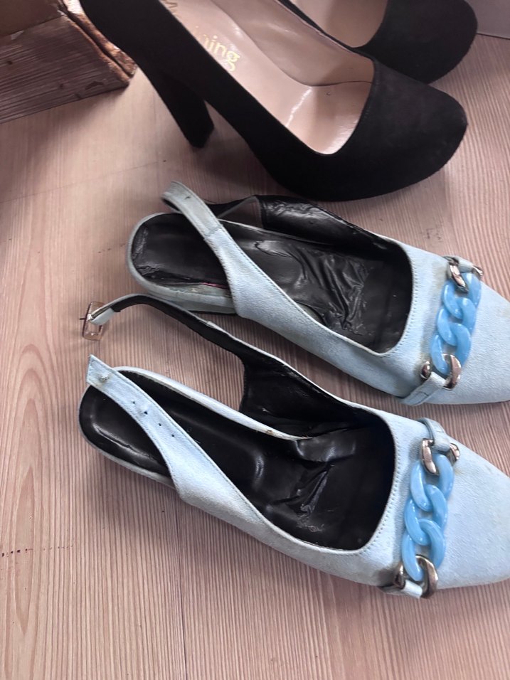 Mavi Tokalı Kadın Topuklu Ayakkabı - Görsel 4