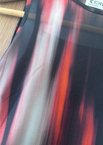 Kadın Çok Renkli Uzun Drapeli Elbise - Görsel 5