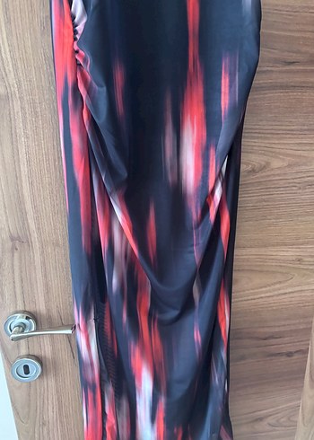 Kadın Çok Renkli Uzun Drapeli Elbise - Görsel 4