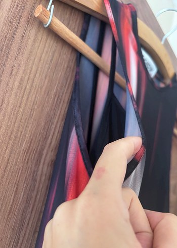 Kadın Çok Renkli Uzun Drapeli Elbise - Görsel 3