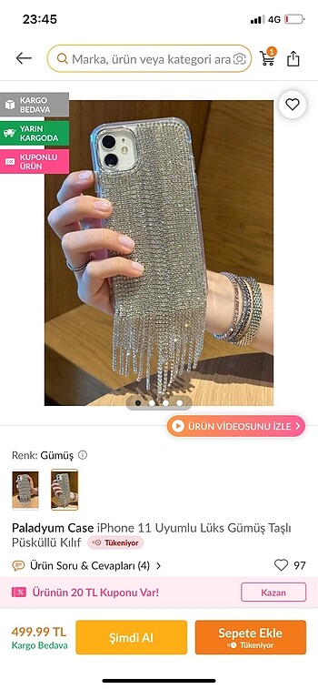 Taşlı şık telefon kılıf