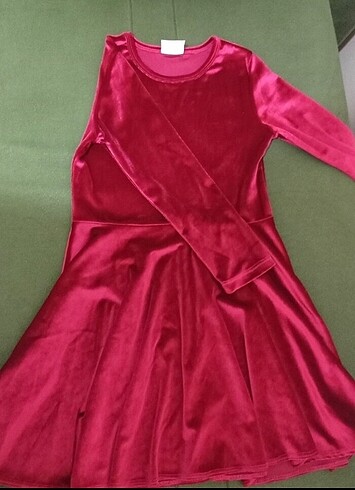 5 yaş bordo elbise