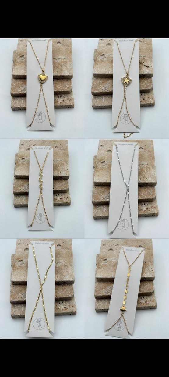 Çelik Zincir Detaylı Bohem Kadın El Zinciri - Görsel 3