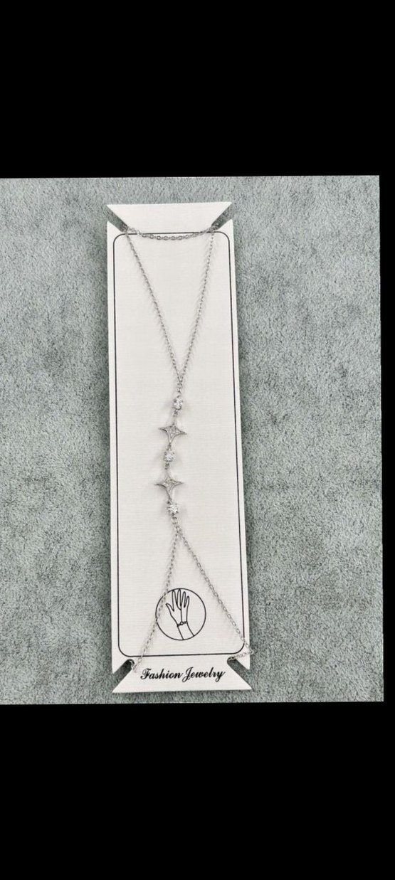 Bohem Zincir Detaylı Beyaz Kadın El Zinciri - Görsel 5