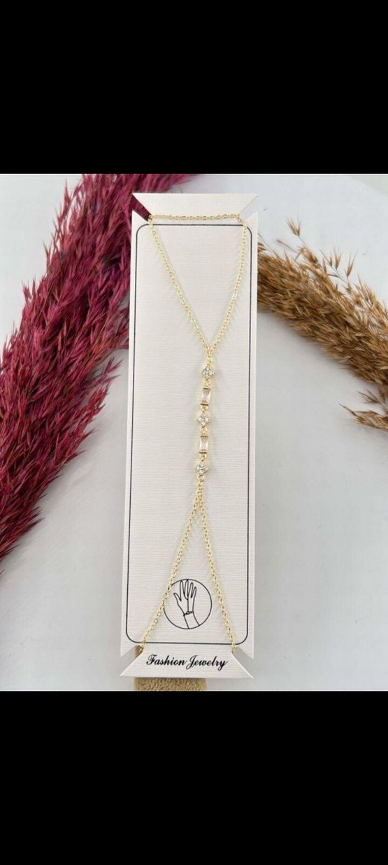 Bohem Zincir Detaylı Beyaz Kadın El Zinciri - Görsel 2