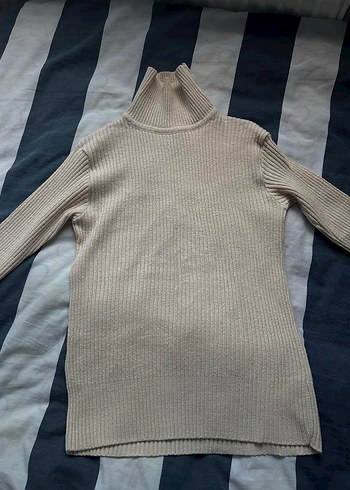 Kadın Fitilli Boğazlı Çok Renkli Triko Kazak - Görsel 7