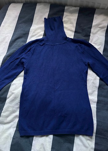 Kadın Fitilli Boğazlı Çok Renkli Triko Kazak - Görsel 8