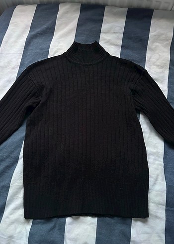 Kadın Fitilli Boğazlı Çok Renkli Triko Kazak - Görsel 6