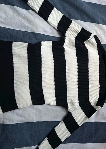 Kadın Fitilli Boğazlı Çok Renkli Triko Kazak - Görsel 5