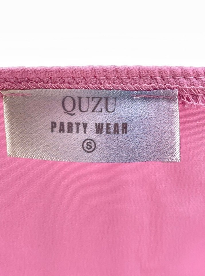 Pembe İp Askılı Uzun Saten Elbise - Görsel 4