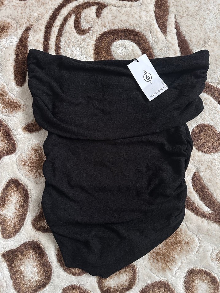 Siyah Straplez Kadın Bluz - Görsel 5