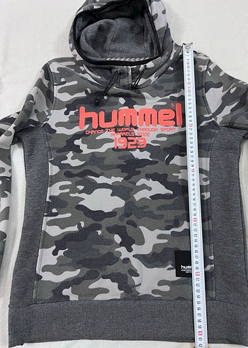 Hummel Gri Kamuflaj Desenli Kapüşonlu Sweatshirt - Görsel 5