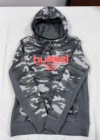 Hummel Gri Kamuflaj Desenli Kapüşonlu Sweatshirt - Görsel 2