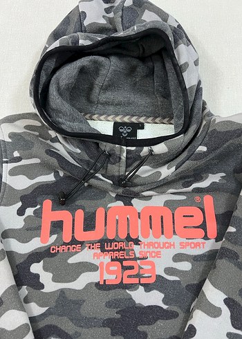 Hummel Gri Kamuflaj Desenli Kapüşonlu Sweatshirt - Görsel 3