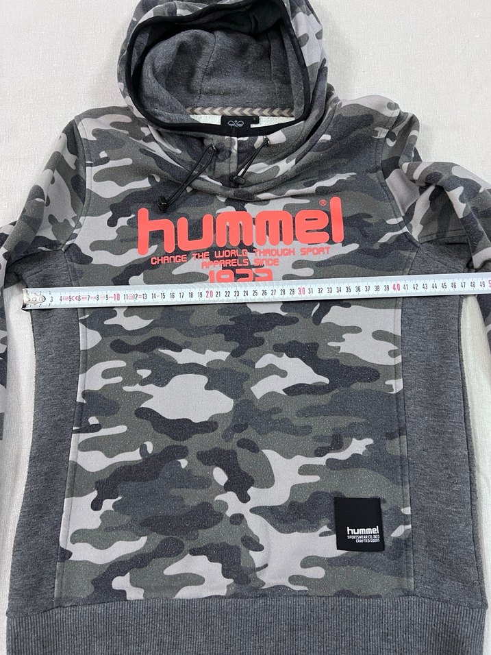 Hummel Gri Kamuflaj Desenli Kapüşonlu Sweatshirt - Görsel 4
