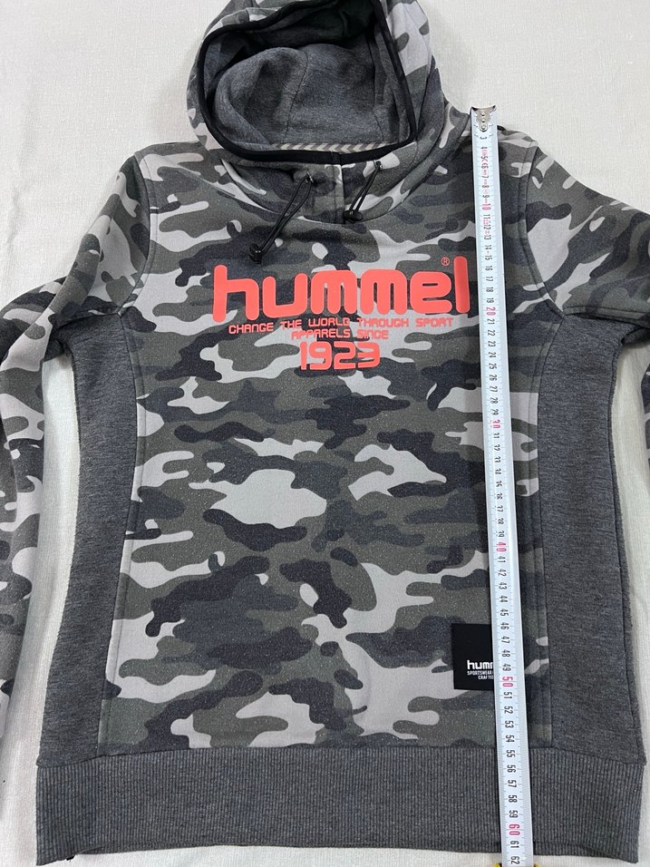 Hummel Gri Kamuflaj Desenli Kapüşonlu Sweatshirt - Görsel 5