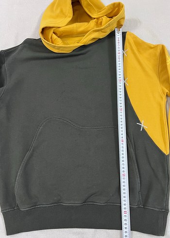 Kaft Sarı Kapüşonlu Oversize Sweatshirt - Görsel 4