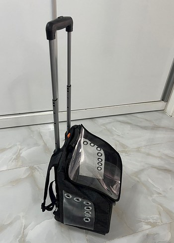Şeffaf Kapaklı Tekerlekli Siyah Taşıma Çantası - Görsel 4