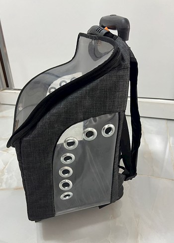 Şeffaf Kapaklı Tekerlekli Siyah Taşıma Çantası - Görsel 2