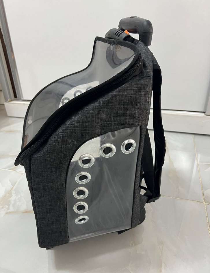 Şeffaf Kapaklı Tekerlekli Siyah Taşıma Çantası - Görsel 2