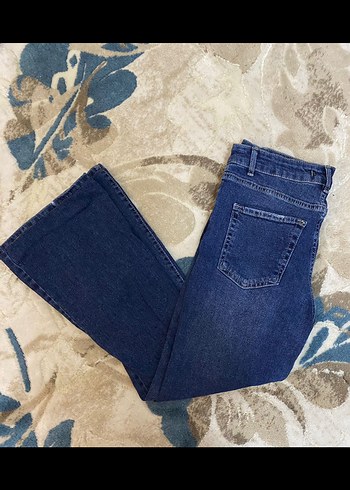 Kadın Lacivert Bol Kesim Kot Pantolon - Görsel 2