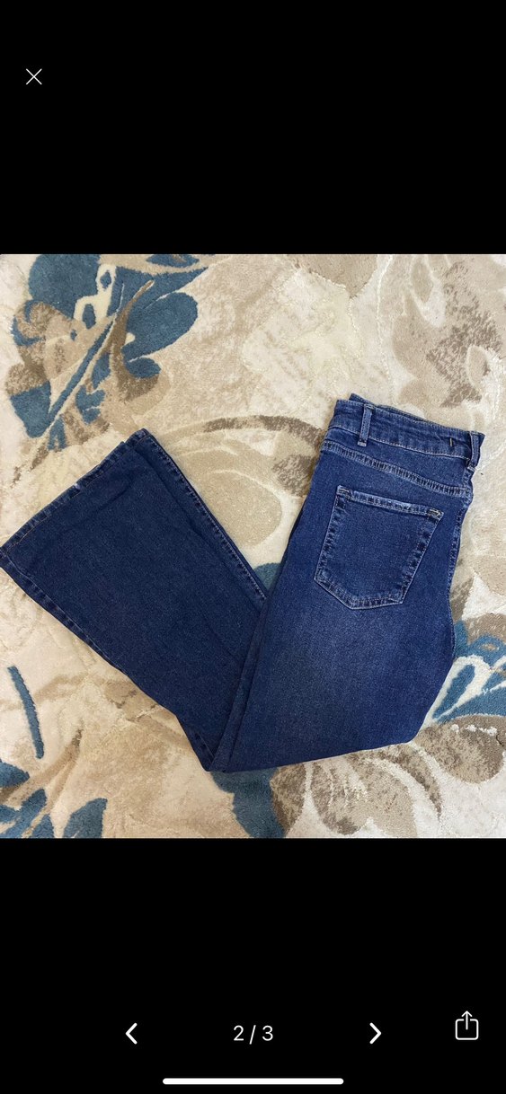 Kadın Lacivert Bol Kesim Kot Pantolon - Görsel 2