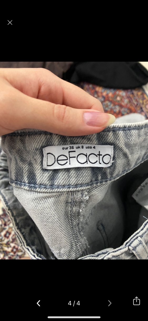 Gri Yırtık Bol Kesim Denim Pantolon - Görsel 4