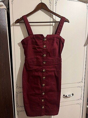 Trendyol bordo elbise