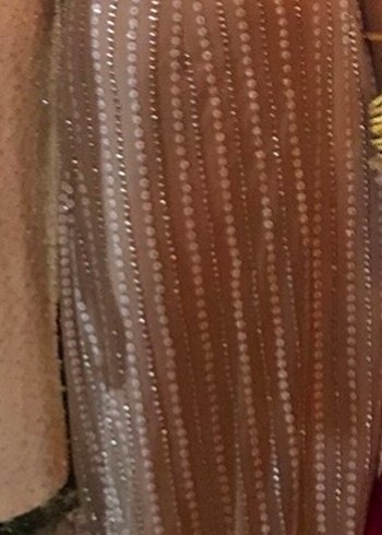 Boncuk İşlemeli Uzun Bej Abiye Elbise - Görsel 10