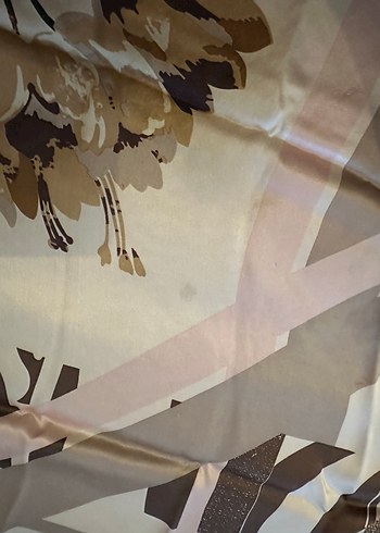 Bej İpek Dokulu Bohem Kadın Eşarp - Görsel 3