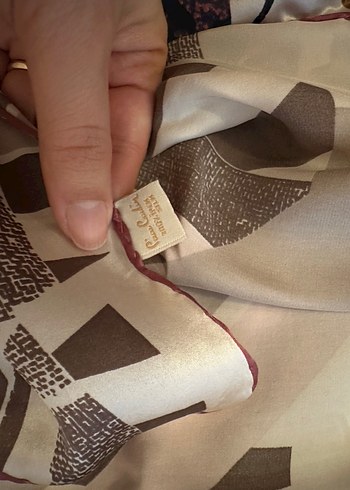 Bej İpek Dokulu Bohem Kadın Eşarp - Görsel 6