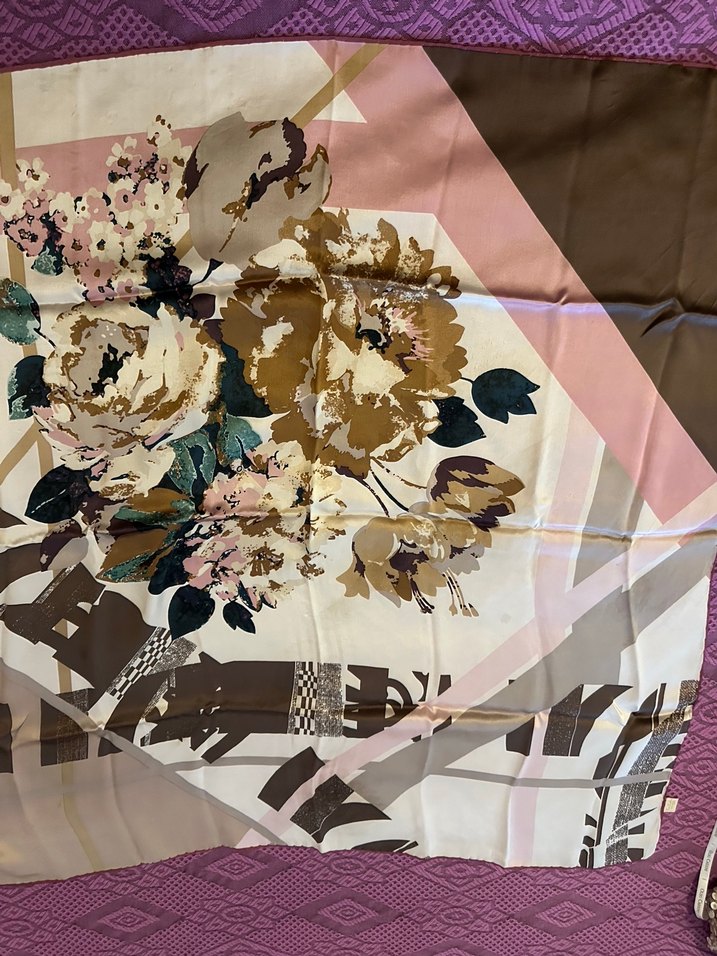 Bej İpek Dokulu Bohem Kadın Eşarp - Görsel 5