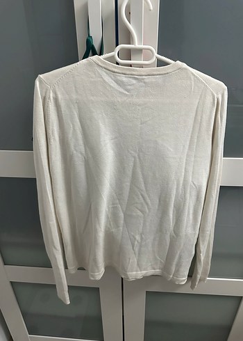 Krem Uzun Kollu Basic Kadın Sweatshirt - Görsel 3