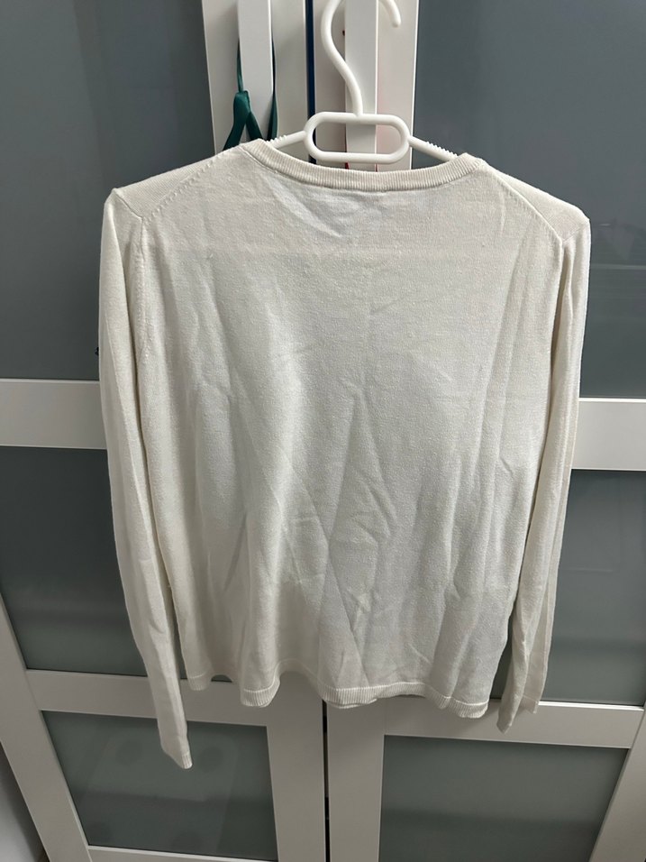 Krem Uzun Kollu Basic Kadın Sweatshirt - Görsel 3
