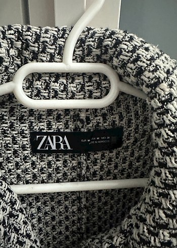 Siyah beyaz Mini Düğmeli Kadın Ceket - Görsel 2