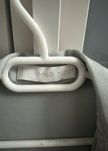 Gri saten Kadın Gömlek - Görsel 2